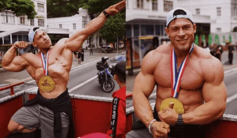 Acreano Ramon Dino retorna ao Brasil após vitória histórica no fisiculturismo