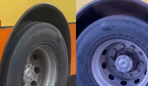 VÍDEO: passageiros reclamam de pneu de transporte público em péssimo estado