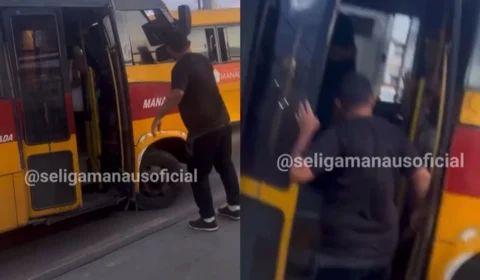 VÍDEO: motoristas de Amarelinho brigam em disputa por passageiros na Zona Leste de Manaus