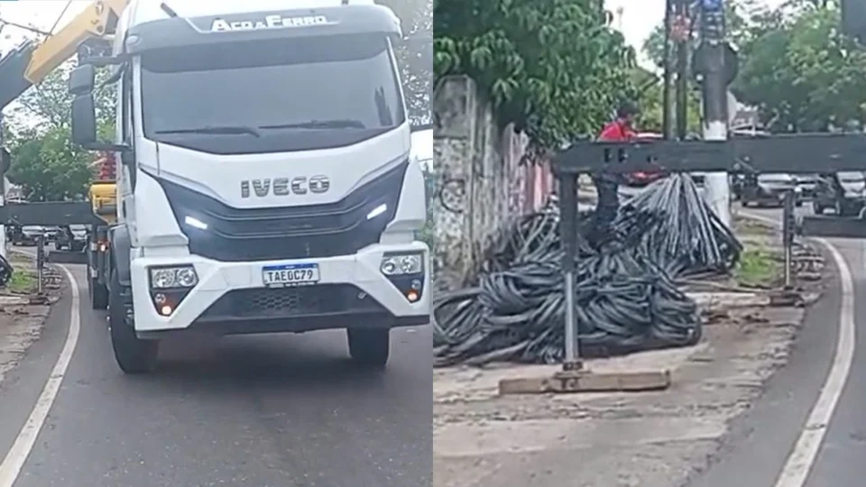 VÍDEO: avenida é bloqueada após carreta derramar carga em Manaus