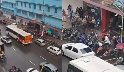 VÍDEO: homem é esfaqueado após perseguição de grupo no Centro de Manaus