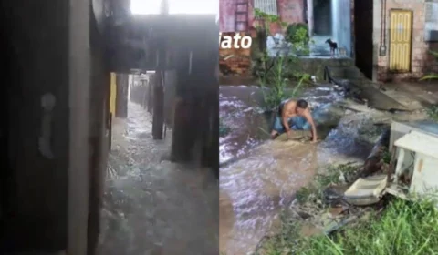 Temporal causa alagamentos e risco de desabamento em diferentes áreas de Manaus
