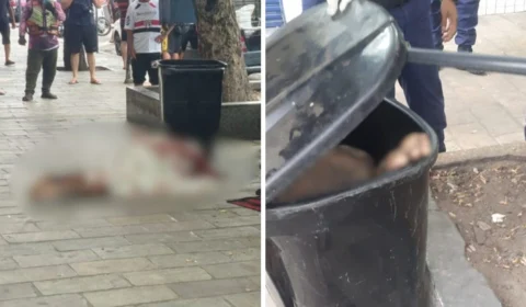 VÍDEO: Corpo de homem é encontrado dentro de lixeira no Centro de Manaus
