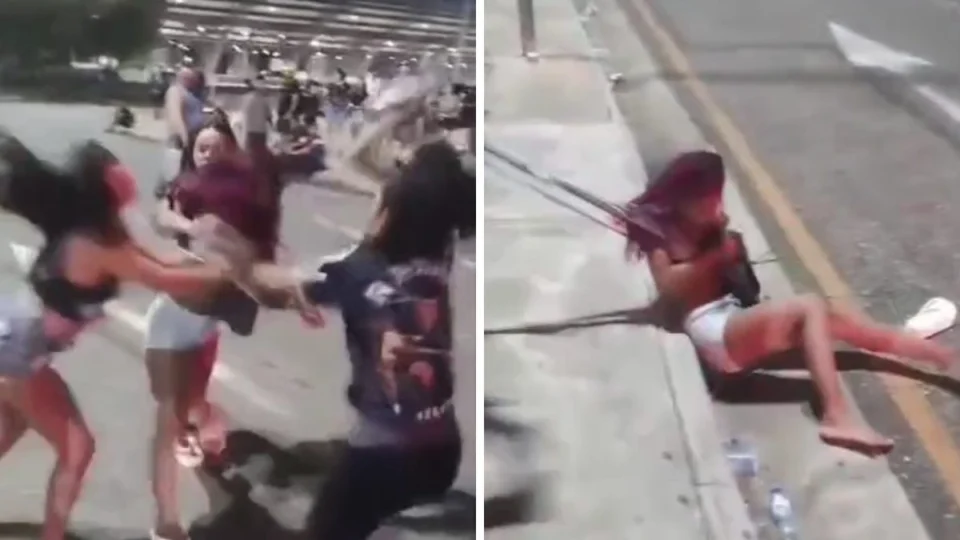 VÍDEO: Torcedoras do Remo agridem torcedora do Paysandu e quase a deixam despida