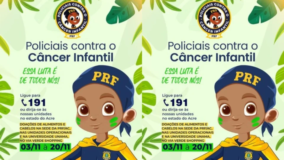 Polícia Rodoviária Federal no Acre promove campanha solidária em apoio a crianças com câncer