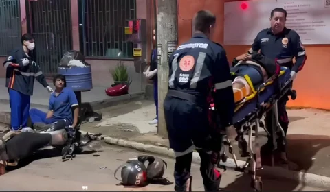 VÍDEO: Casal fica ferido após colisão entre moto e caminhonete na Avenida Amazonas em Porto Velho