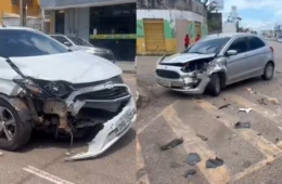 VÍDEO: Motorista fica ferido após colisão entre carros no Centro de Porto Velho