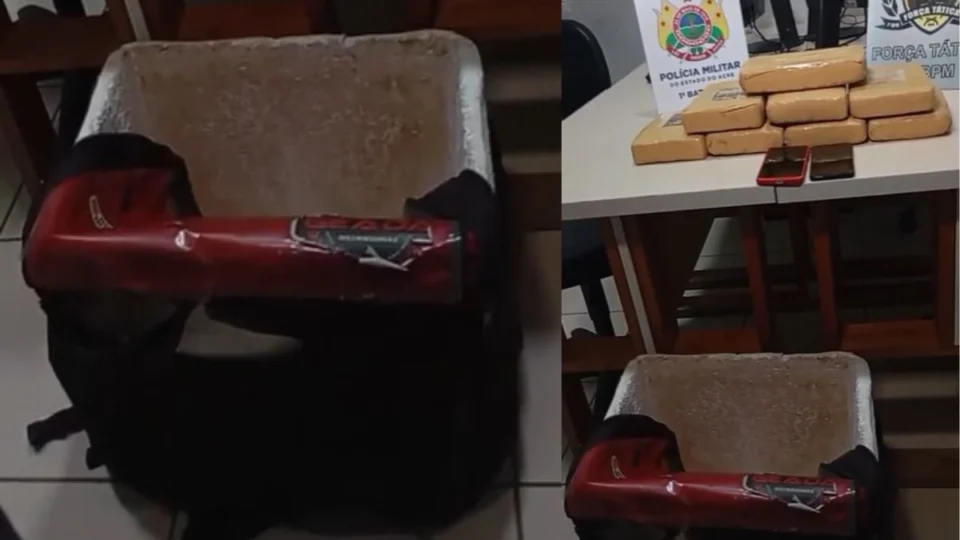 Falso entregador é preso no Acre transportando 8 kg de maconha em bag de delivery