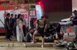 VÍDEO: Casal fica ferido após motocicleta ser fechada por carro no Centro de Porto Velho
