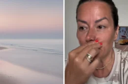 Jornalista vive terror ao ser perseguida por homem nu em praia; veja vídeo