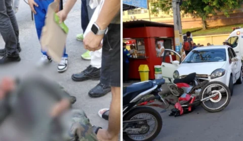 Militar da Aeronáutica sofre acidente grave em colisão em Manaus; veja vídeo