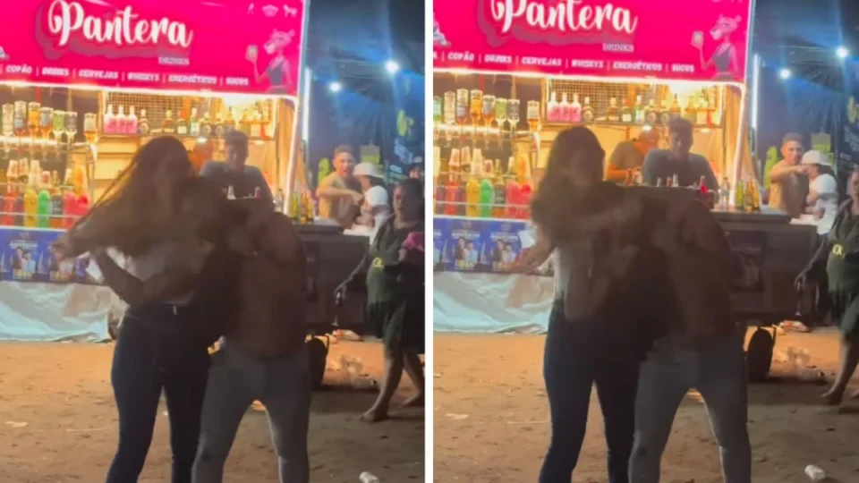 Vídeo mostra mulher dando socos em homem na Expoferr 2025; veja confusão