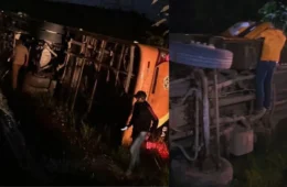 Ônibus tomba em trecho crítico da BR-364 e deixa vários passageiros feridos no Acre