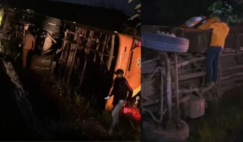 Ônibus tomba em trecho crítico da BR-364 e deixa vários passageiros feridos no Acre