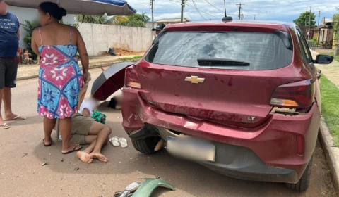 VÍDEO: Câmeras flagram grave colisão que deixa casal ferido no bairro Igarapé em Porto Velho