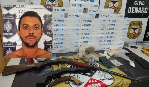 VÍDEO: Denarc prende trio com armas, drogas e cigarros contrabandeados em Abunã