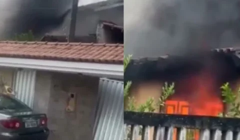 Incêndio atinge residência no Caçari e bombeiros evitam propagação das chamas