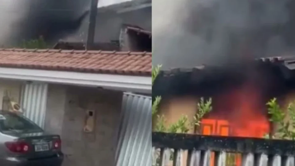 Incêndio atinge residência no Caçari e bombeiros evitam propagação das chamas