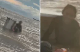 À deriva por horas no Solimões, casal se agarra a geladeira e escapa da morte; veja vídeo