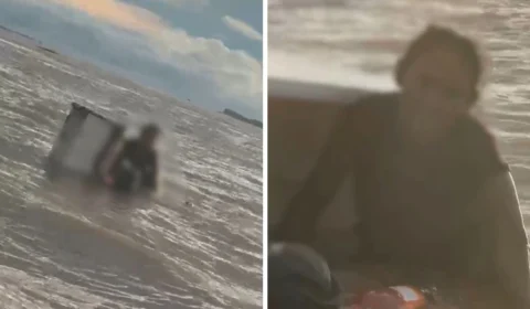 À deriva por horas no Solimões, casal se agarra a geladeira e escapa da morte; veja vídeo