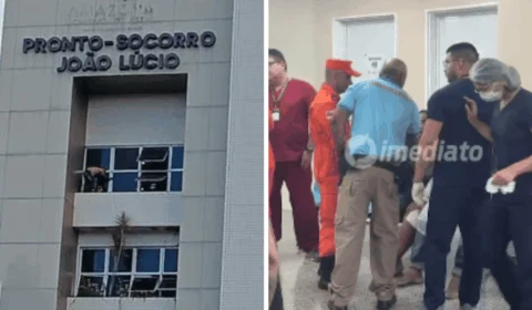 VÍDEO: Homem mantém companheira refém em janela do HPS João Lúcio, em Manaus