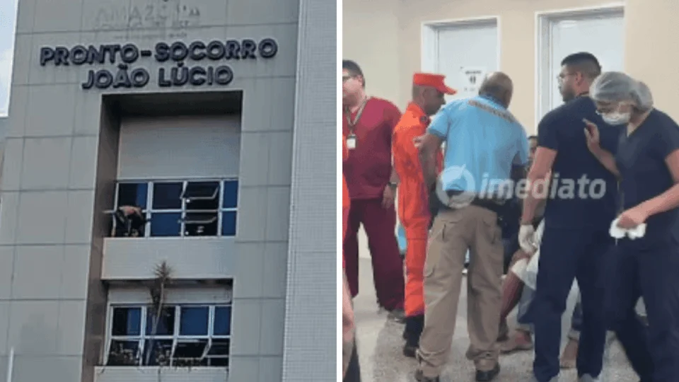 VÍDEO: Homem mantém companheira refém em janela do HPS João Lúcio, em Manaus