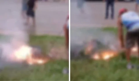 VÍDEO: Mulher morre carbonizada após cabo de alta tensão cair sobre família na AM-070