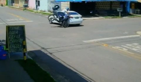 VÍDEO: Homem fica ferido após motorista avançar a preferencial no bairro Igarapé em Porto Velho