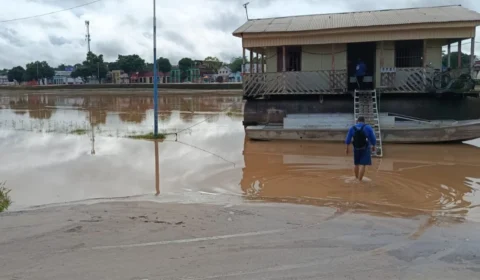 Com elevação contínua, Rio Acre chega à cota de alerta nesta quinta-feira na capital