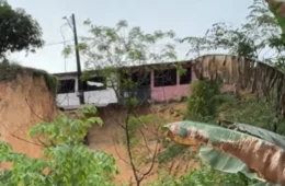 Cratera avança há quase um ano e ameaça novas casas na zona norte de Manaus