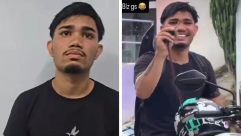 Jovem é preso após furtar chave de moto de policial em Manaus e debochar nas redes