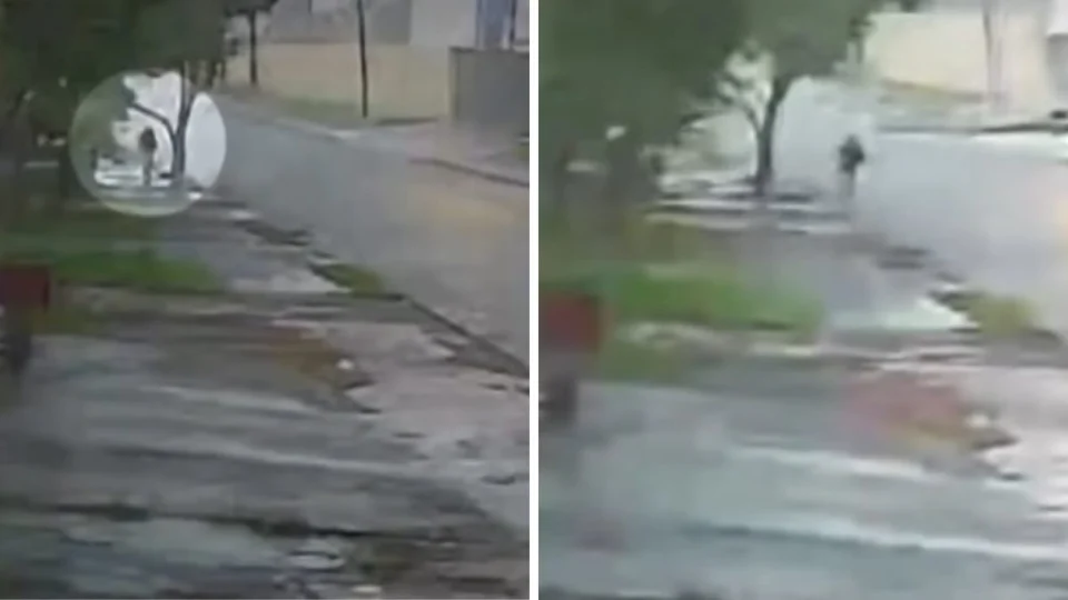 Vídeo mostra jovem sendo atingida por tornado no Paraná