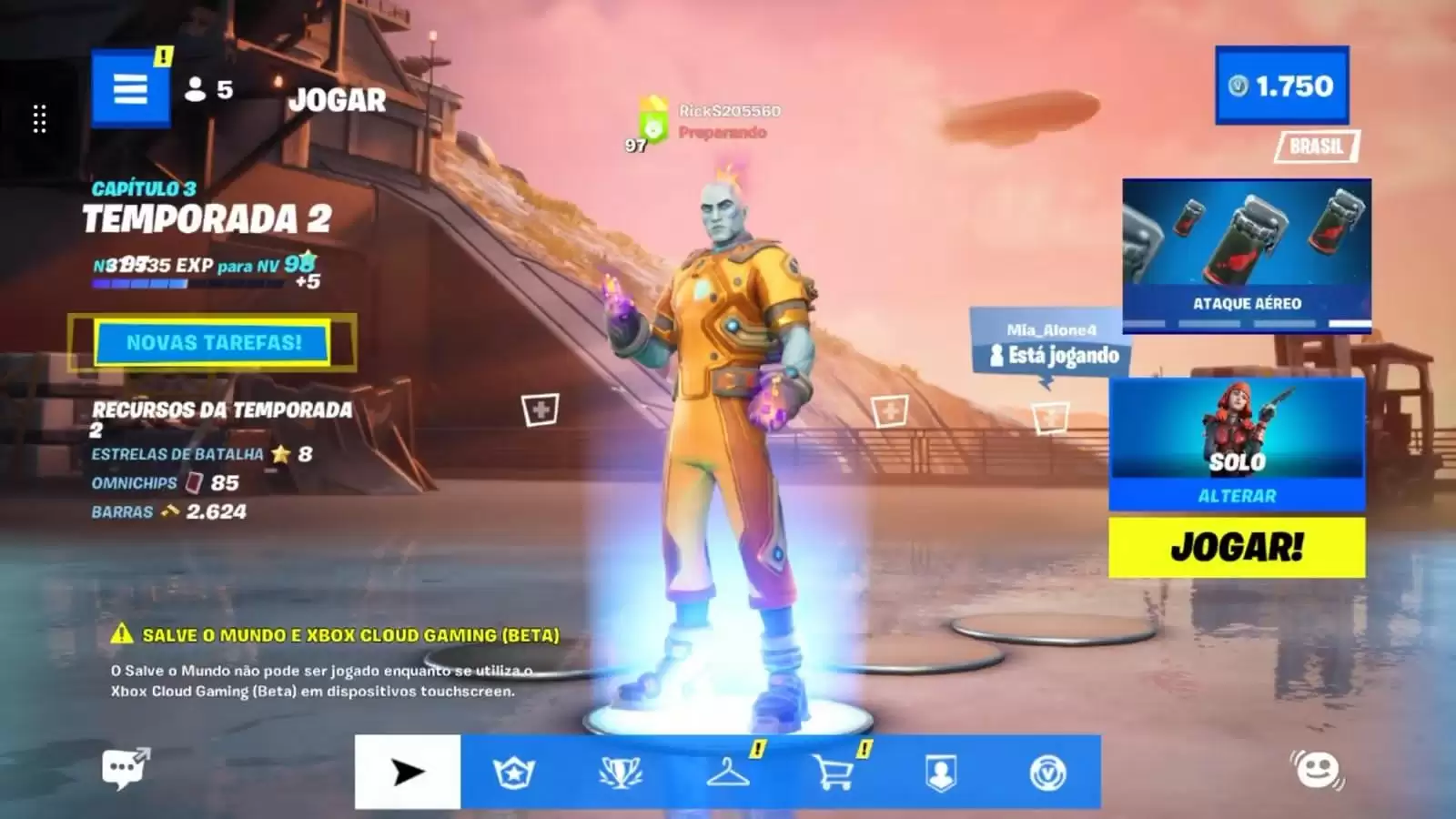 Jogando Fortnite No XCLOUD com 0 Delay e modo desempenho com