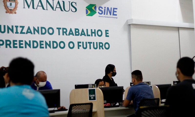 Atendimento do Sine Manaus das vagas de emprego no sine oto: Divulgação /Altemar Alcantara / Semcom - Sine Manaus vagas de emprego