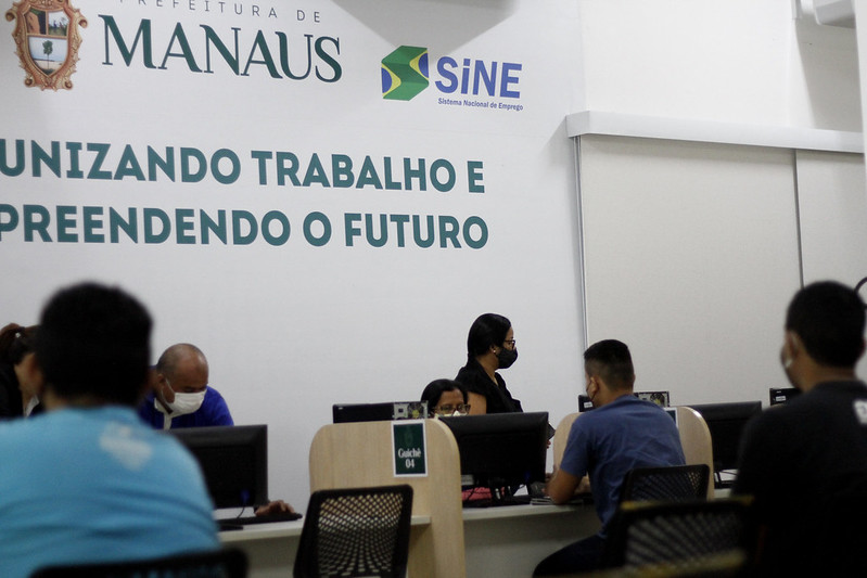 Atendimento do Sine Manaus das vagas de emprego no sine oto: Divulgação /Altemar Alcantara / Semcom - Sine Manaus vagas de emprego