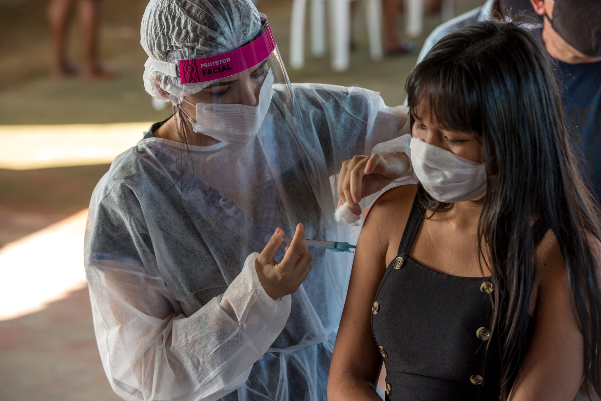 Vacinação contra a Covid-19 no Parque das Tribos, em Manaus - Foto: Pazuello/Semcom