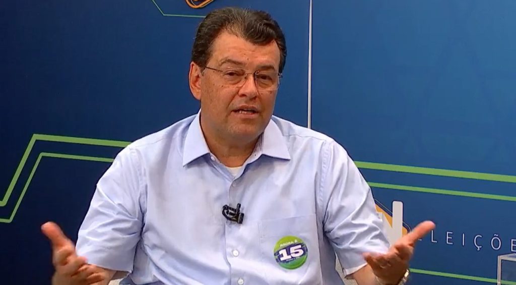 Eduardo BragCandidato ao governo do Amazonas, Eduardo Braga durante entrevista na TV Norte AM - Foto: Reprodução/TV Norte AMa concede entrevista na TV Norte AM