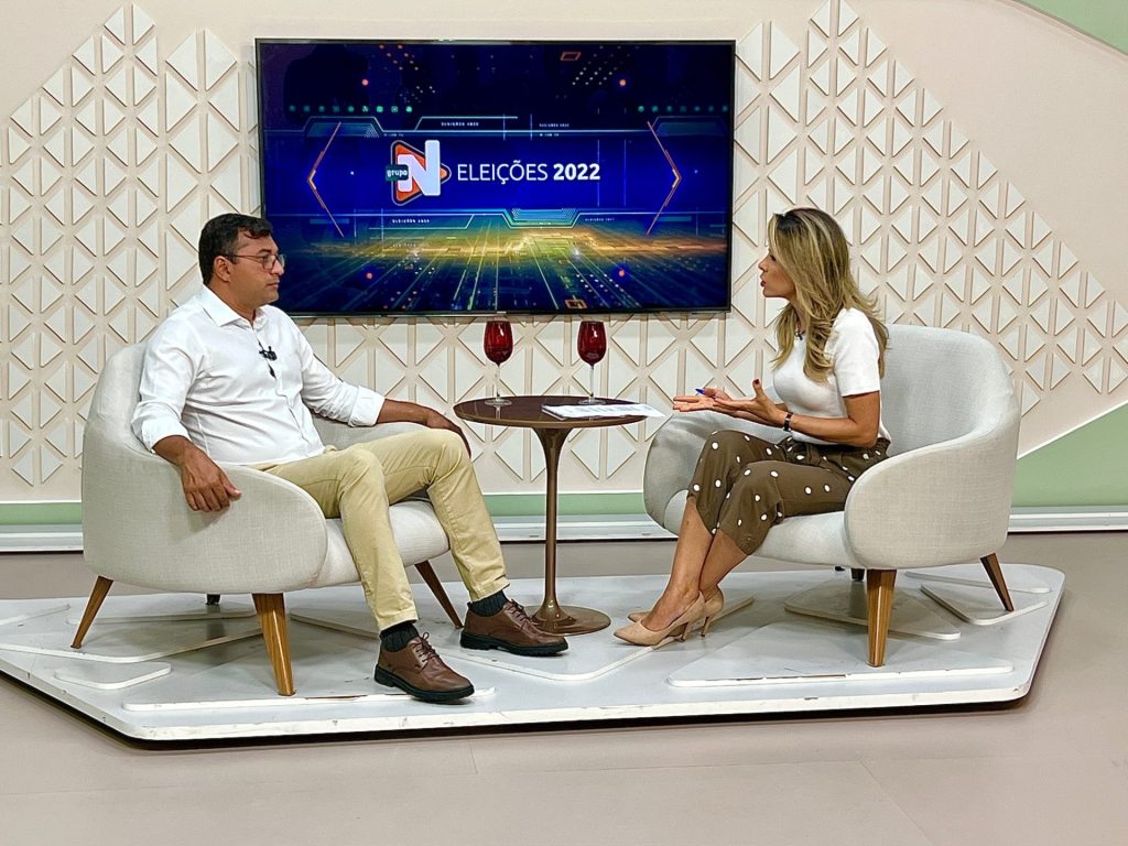 Imagem mostra Wilson Lima durante entrevista ao programa Agora, no dia 24 de outubro de 2022 - Foto: Portal Norte