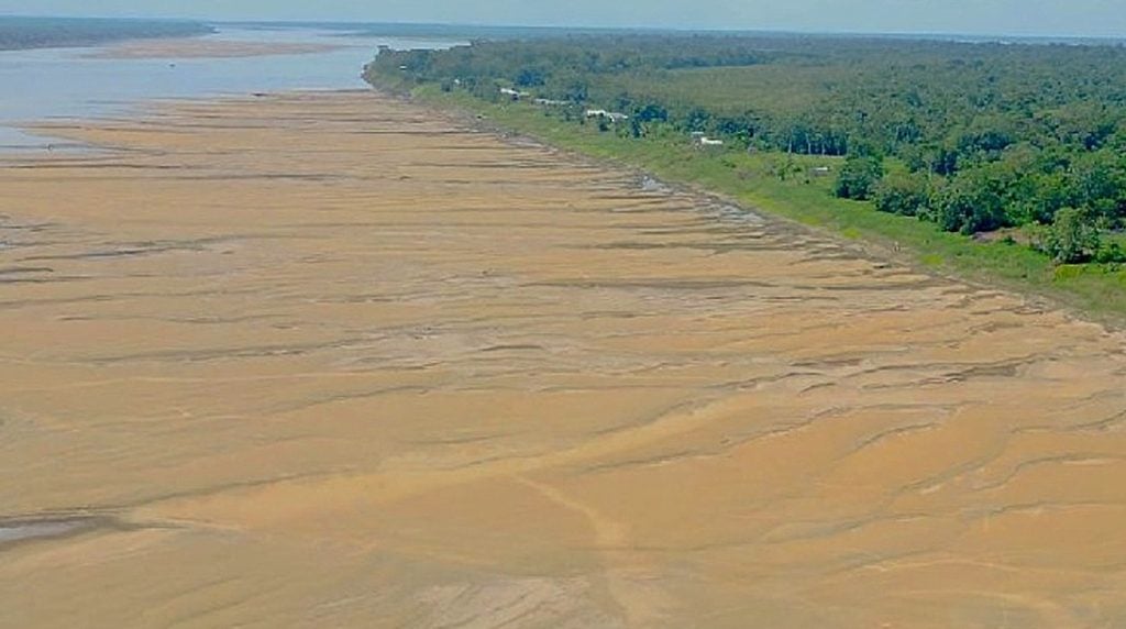 Seca atinte região da Ilha do Tarará, em Tefé, no AM - Foto: Divulgação/Defesa Civil