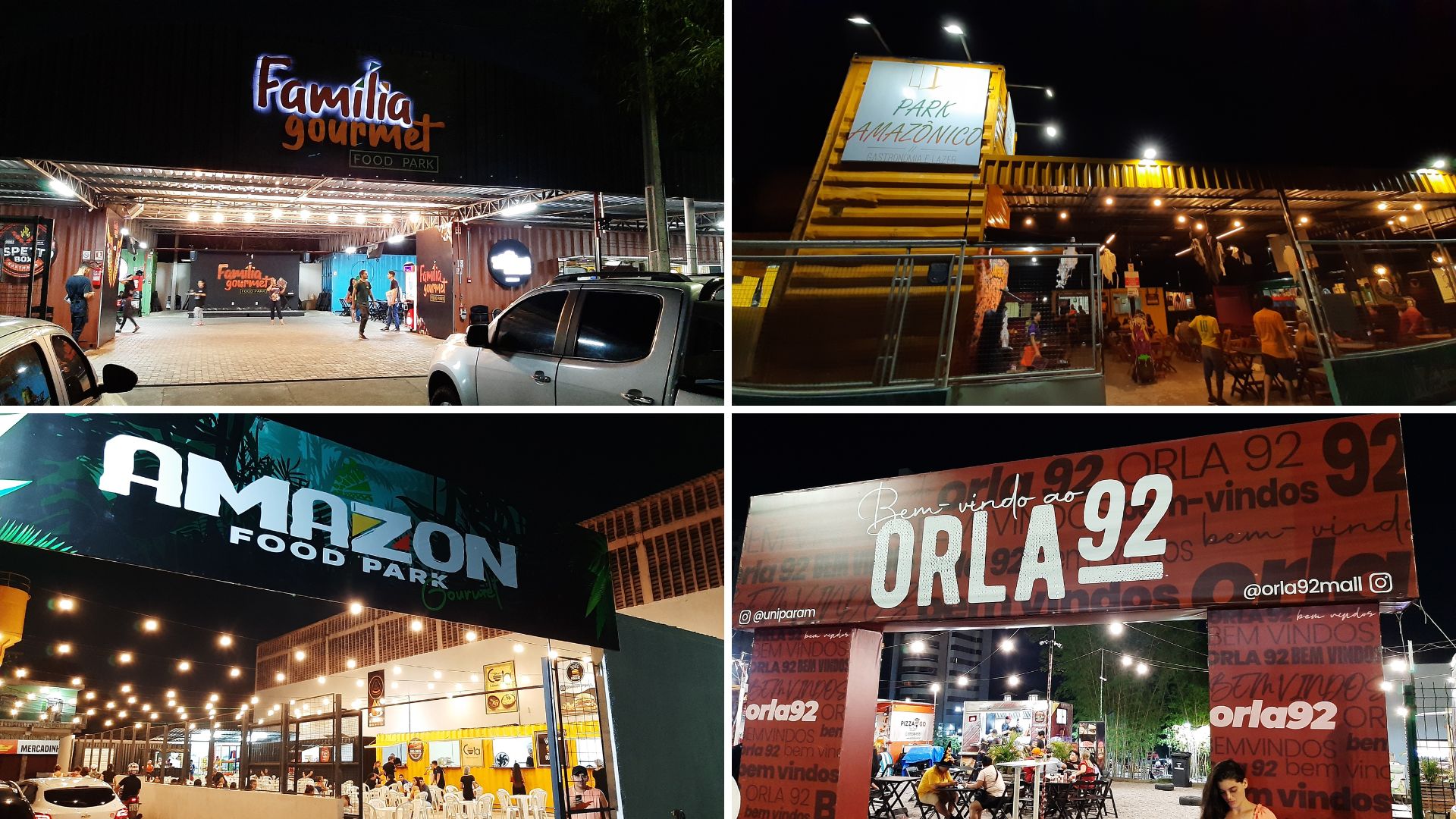 Opções de praças food truck e conteineres para comer e beber no aniversário de Manaus