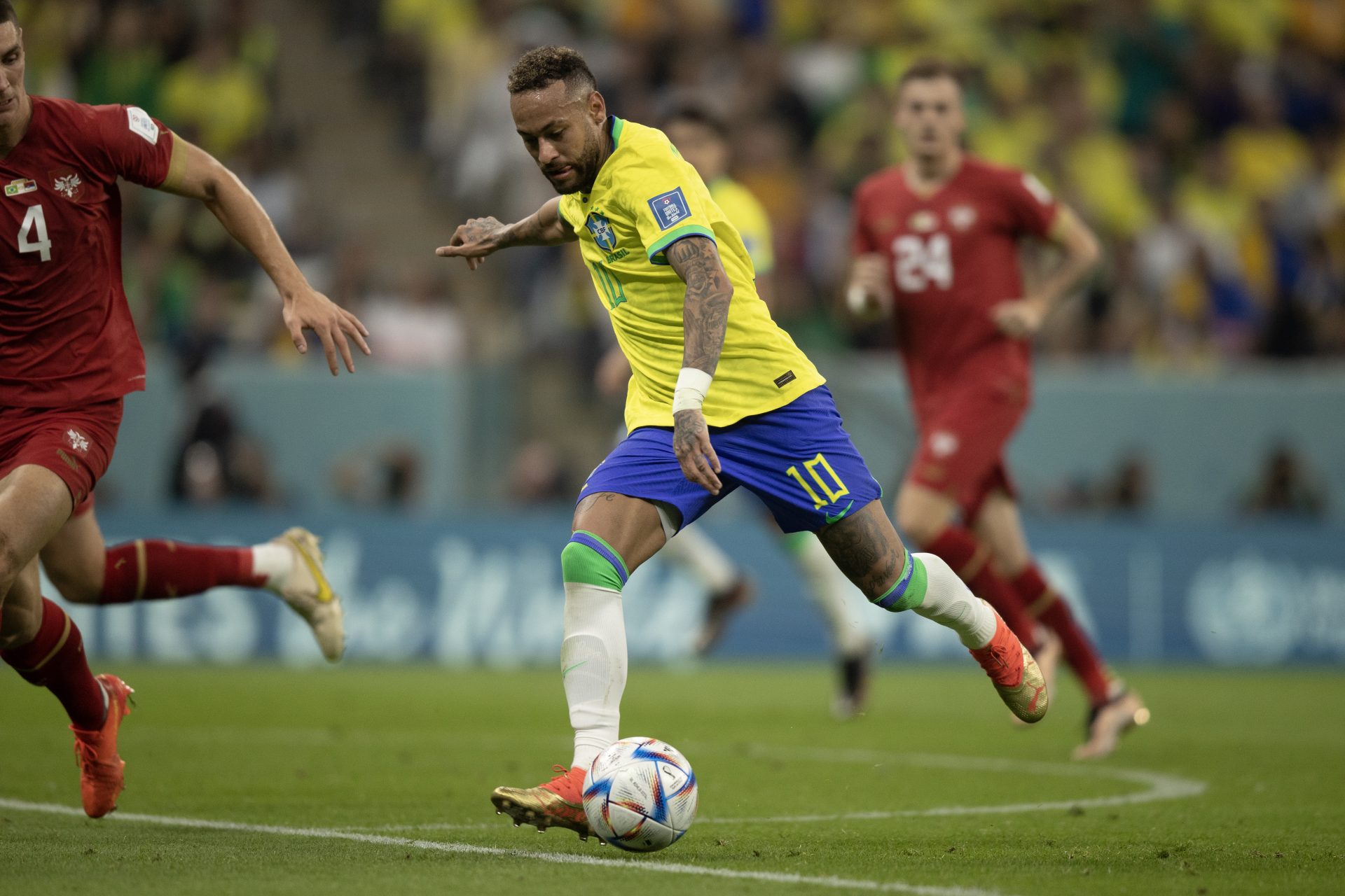 Brasil x Sérvia pelo primeiro jogo da fase de grupos da Copa do Mundo Catar 2022. Neymar Jr. Lucas Figueiredo/CBF