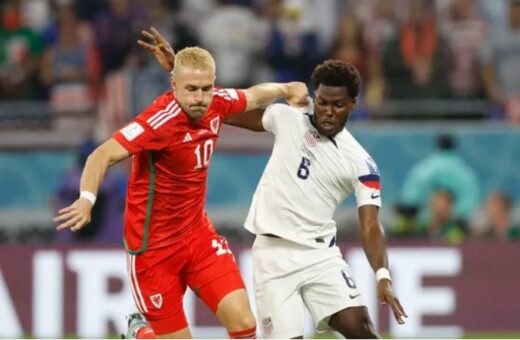 EUA e Gales ficaram no 1 a 1 nesta segunda - Foto: Reprodução/Twitter@FIFAWorldCup