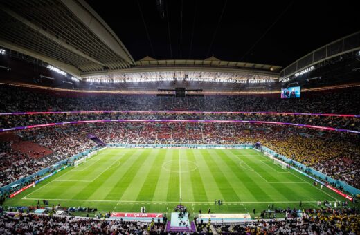 Tabela da Copa do Mundo 2022: Vista geral do estádio Al Bayt, antes da partida entre Catar x Equador, realizada na abertura do mundial, em Al-Khor, Catar - Foto: Marcelo Machado de Melo/Estadão Conteúdo