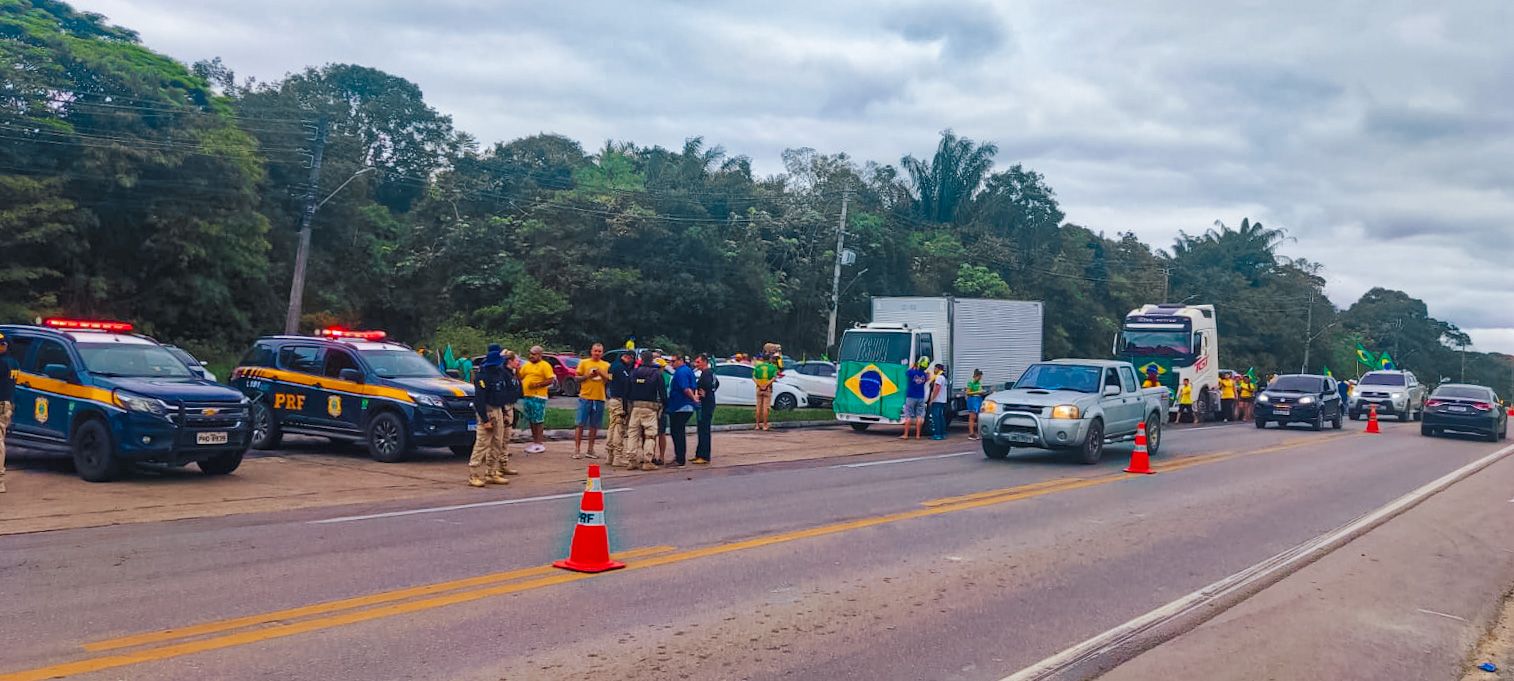 Protestos em rodovias do Amazonas também foram registrados - Foto: Divulgação/PRF