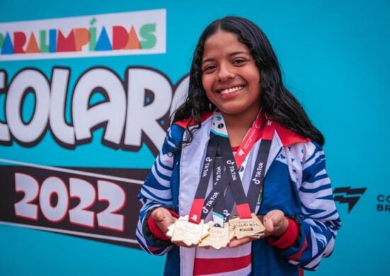 Estudante indígena é ouro em três modalidades do atletismo - Foto: Drance Jézus/Seduc-AM