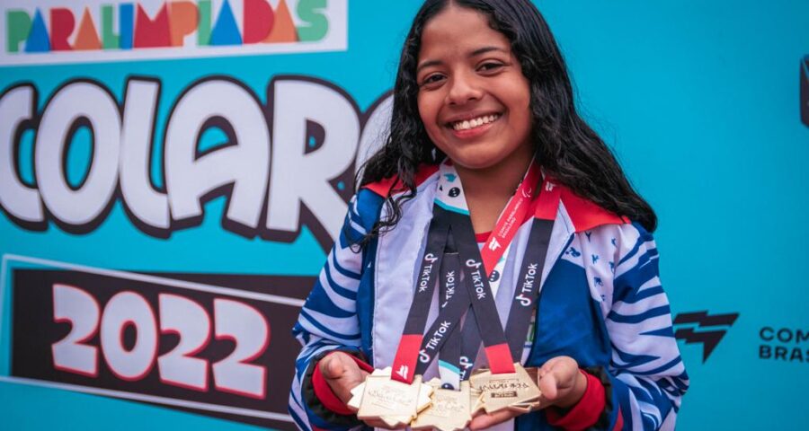 Estudante indígena é ouro em três modalidades do atletismo - Foto: Drance Jézus/Seduc-AM