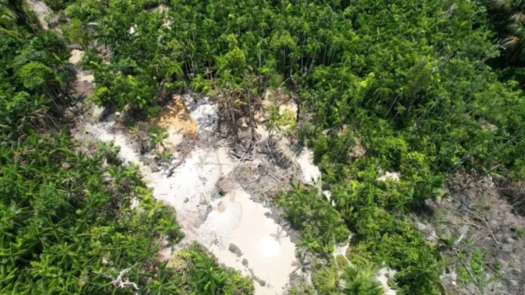 A mineração ilegal contribuiu para o agravamento da crise sanitária dos Yanomami - Foto: Divulgação/MPF