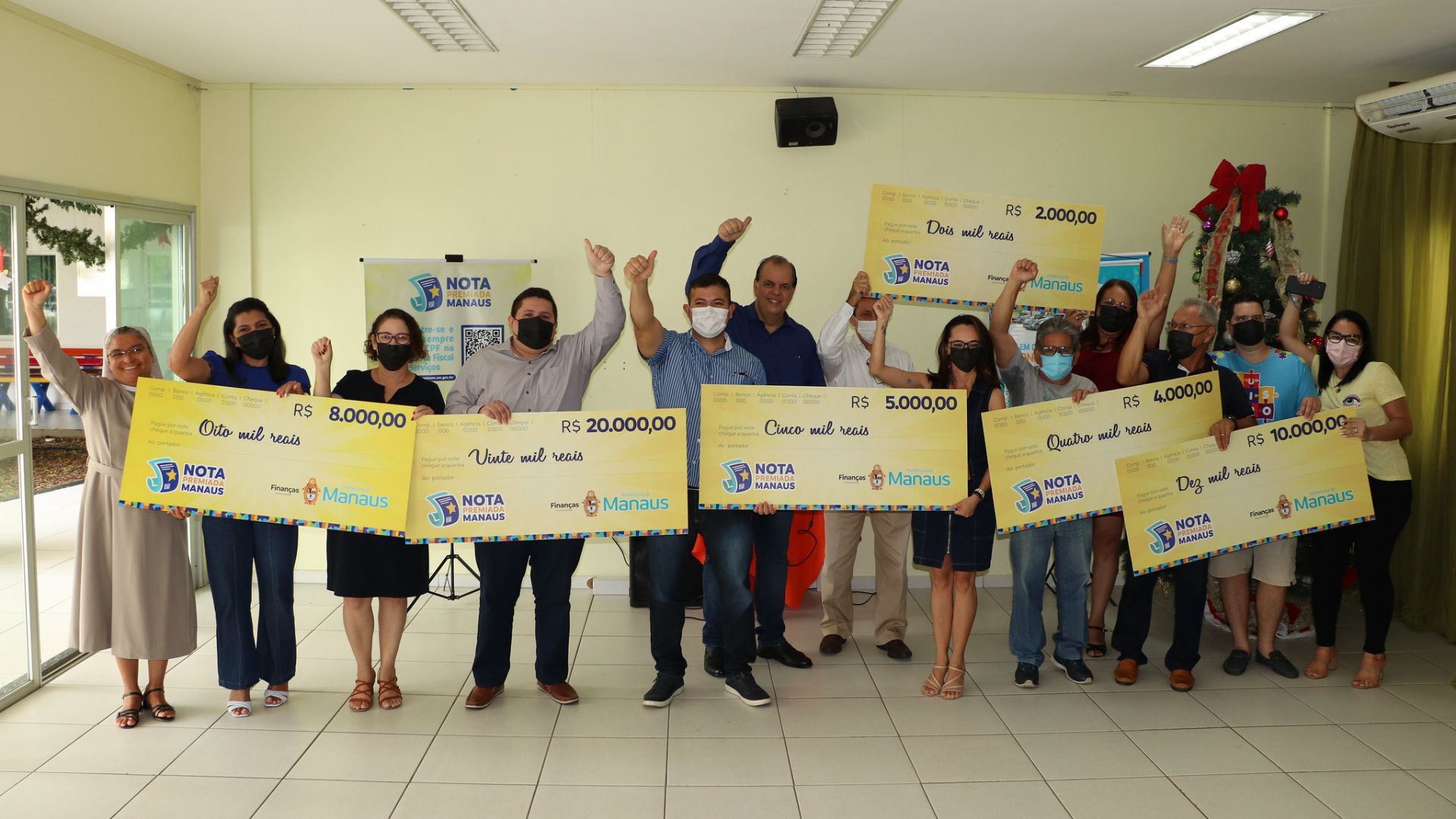 Ganhadores do sorteio da Nota Premiada Manaus - Foto: Divulgação/Semef