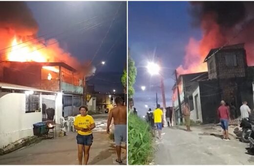 Incêndio de altas proporções destrói casa na Zona Norte de Manaus