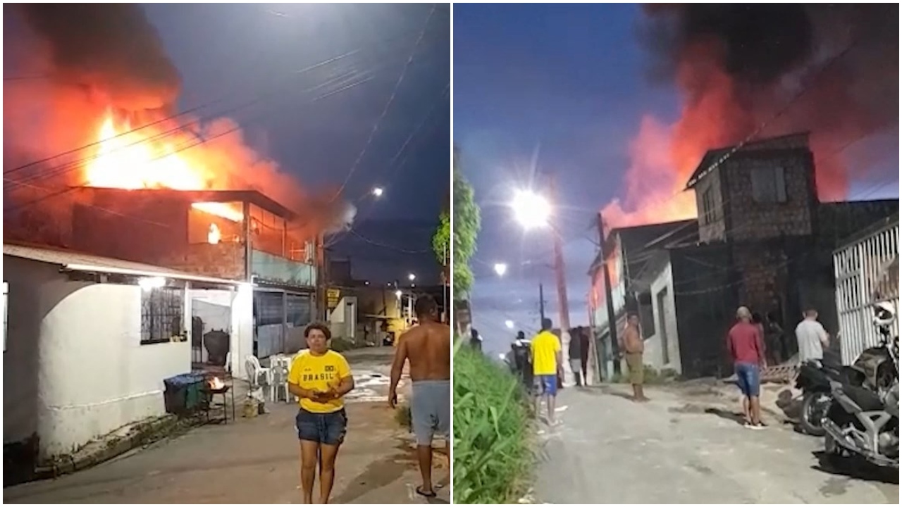 Incêndio de altas proporções destrói casa na Zona Norte de Manaus